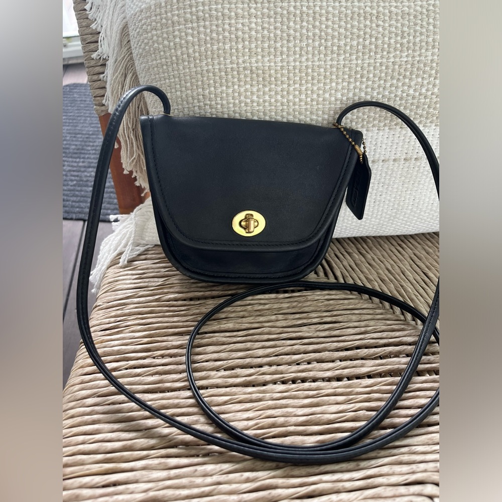 Vintage Coach Everett Crossbody Black #9934